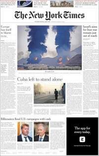 Portada de International New York Times (Europe)