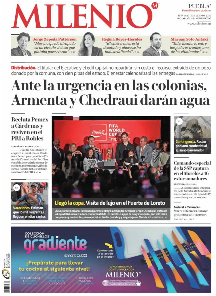 Portada de Milenio de Puebla (México)