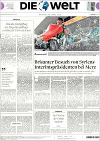 Portada de Die Welt (Germany)