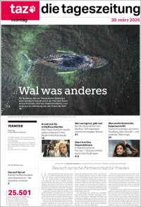 Portada de Die Tageszeitung (Germany)