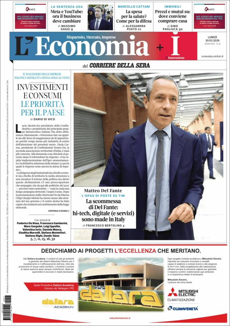 Portada de L'Economia (Italy)