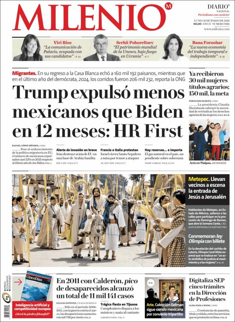 Portada de Milenio (México)