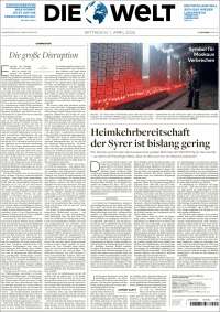 Portada de Die Welt (Germany)