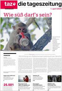 Portada de Die Tageszeitung (Germany)