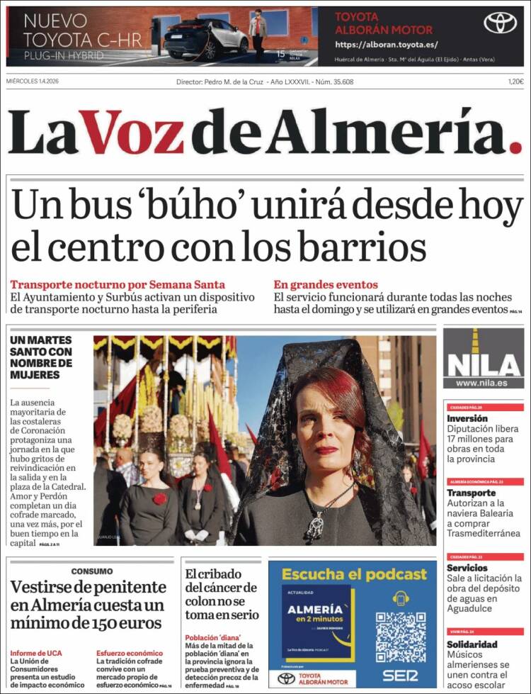 Portada de La Voz de Almería (Spain)