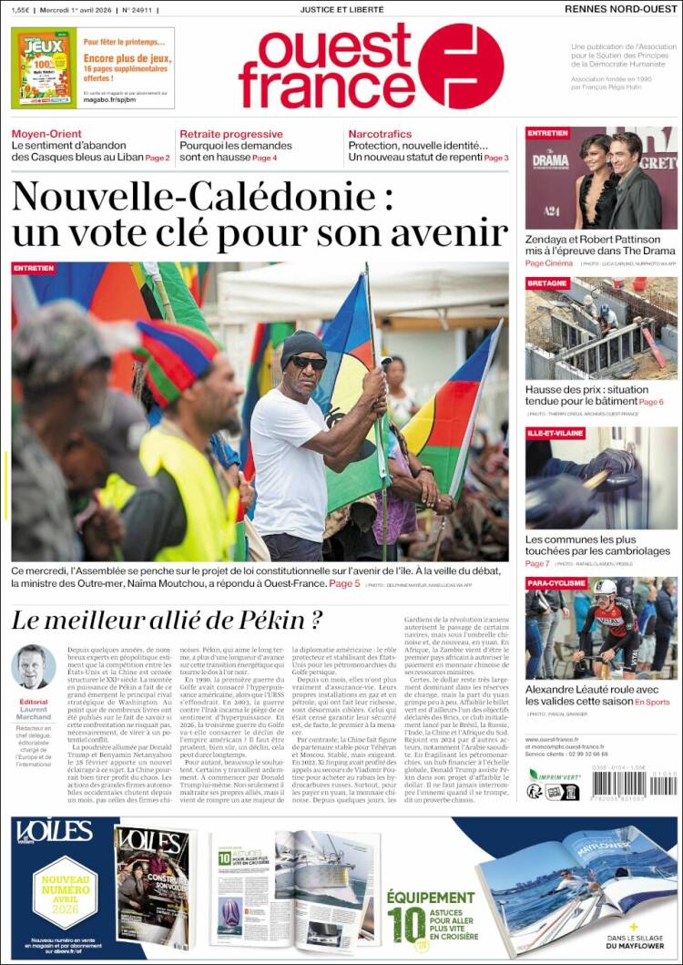 Portada de Ouest France (France)