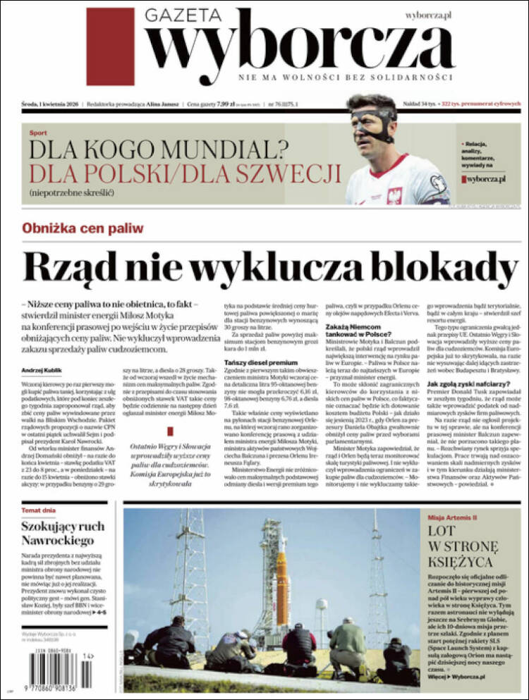 Portada de Gazeta Wyborcza (Poland)