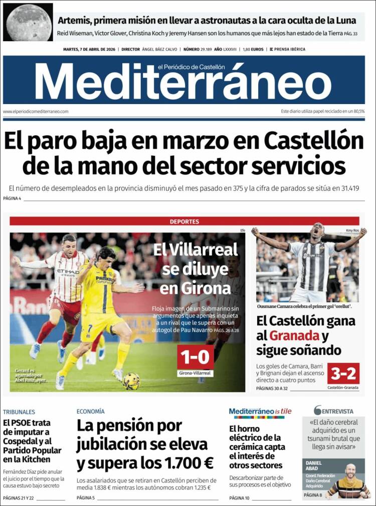 Portada de El Periódico Mediterraneo (España)