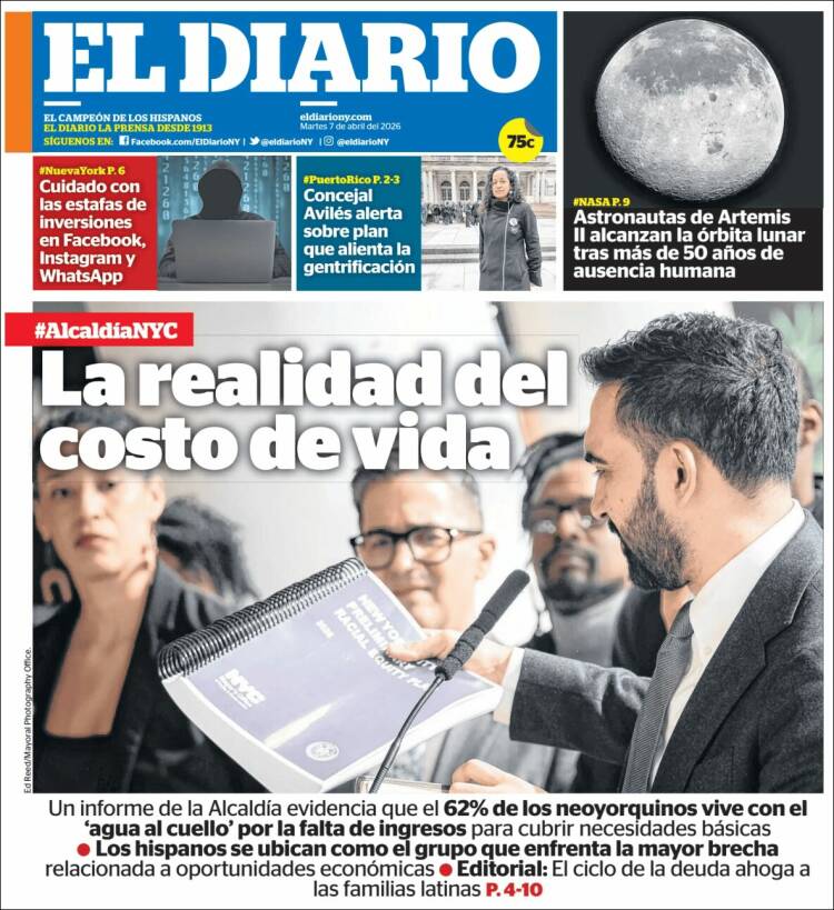 Portada de El Diario NY (USA)