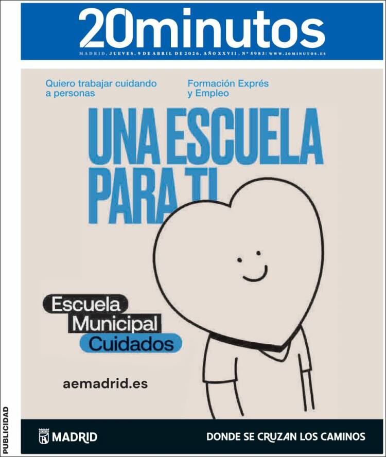 Portada de 20 Minutos - Madrid (Spain)