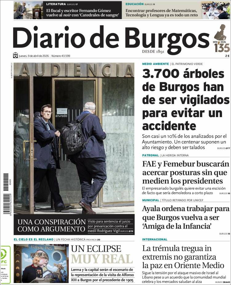 Portada de Diario de Burgos (España)