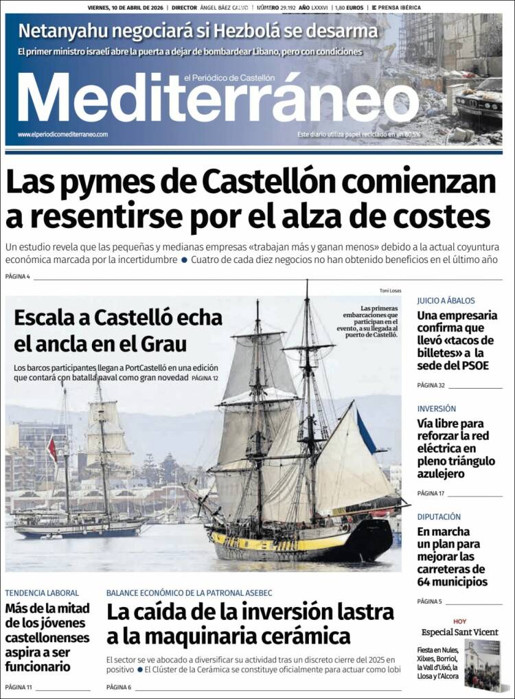 Portada de El Periódico Mediterraneo (España)