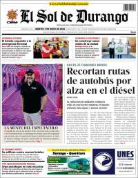Portada de El Sol de Durango (Mexico)