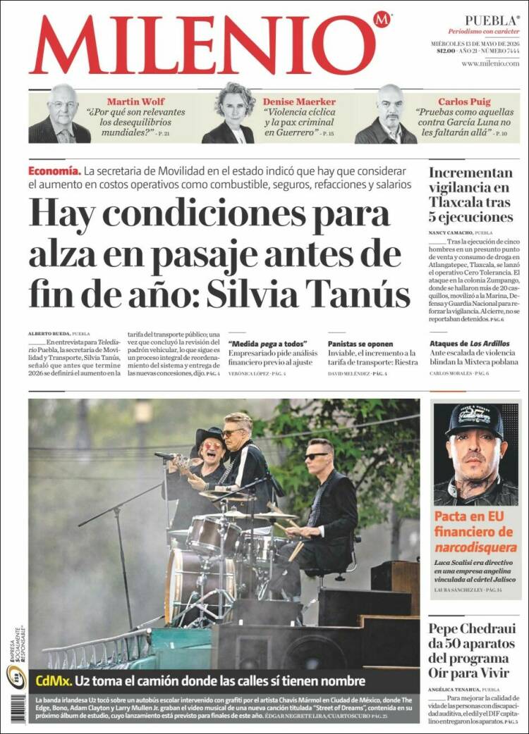 Portada de Milenio de Puebla (México)