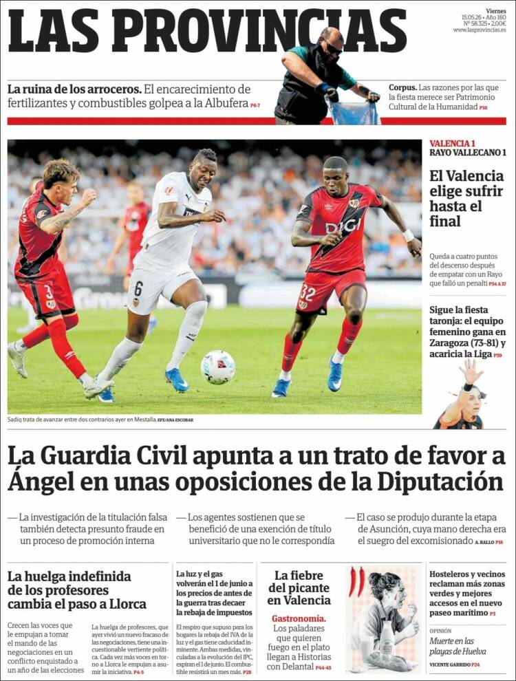 Portada de Las Provincias (Spain)