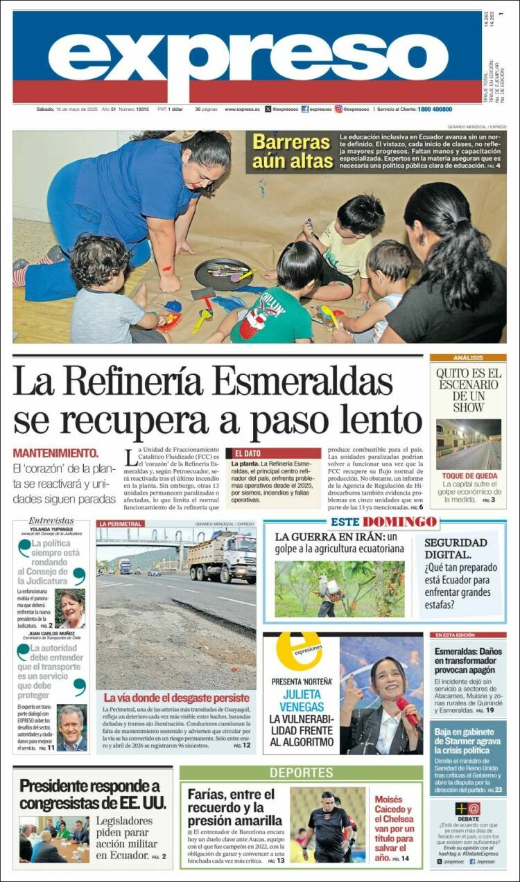 Portada de Expreso (Ecuador)