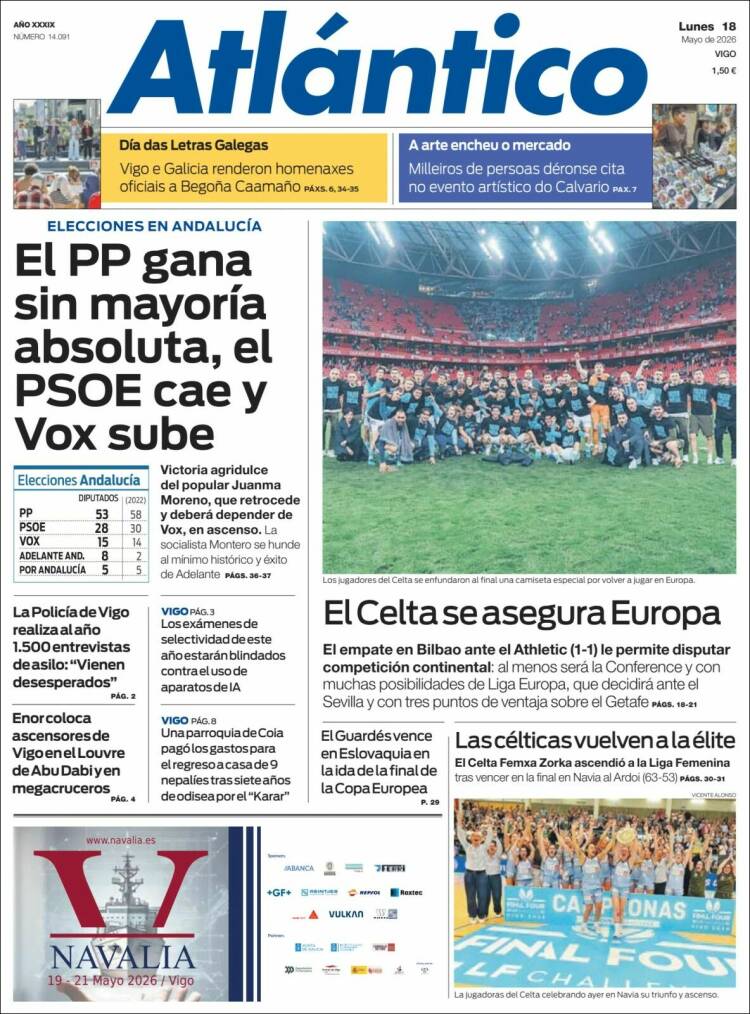 Portada de Atlántico Diario (España)
