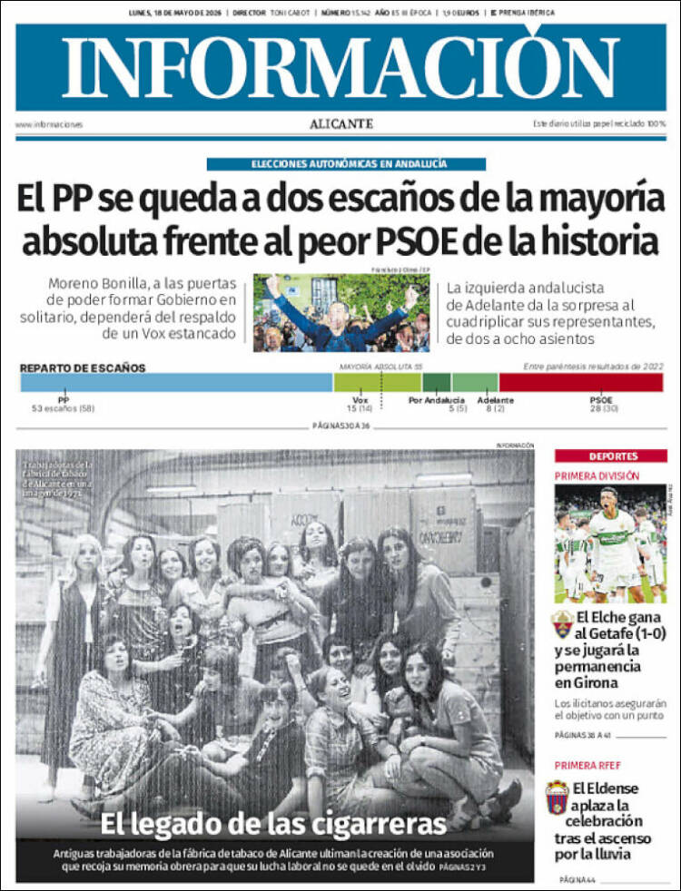 Portada de Diario Información (España)