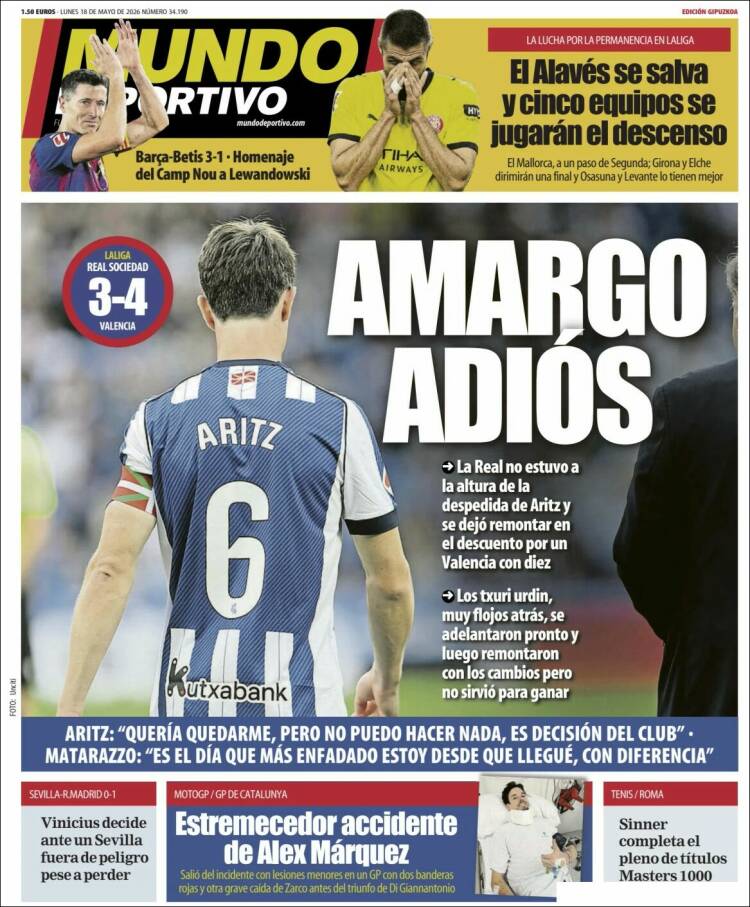 Portada de Mundo Deportivo Gipuzkoa (España)