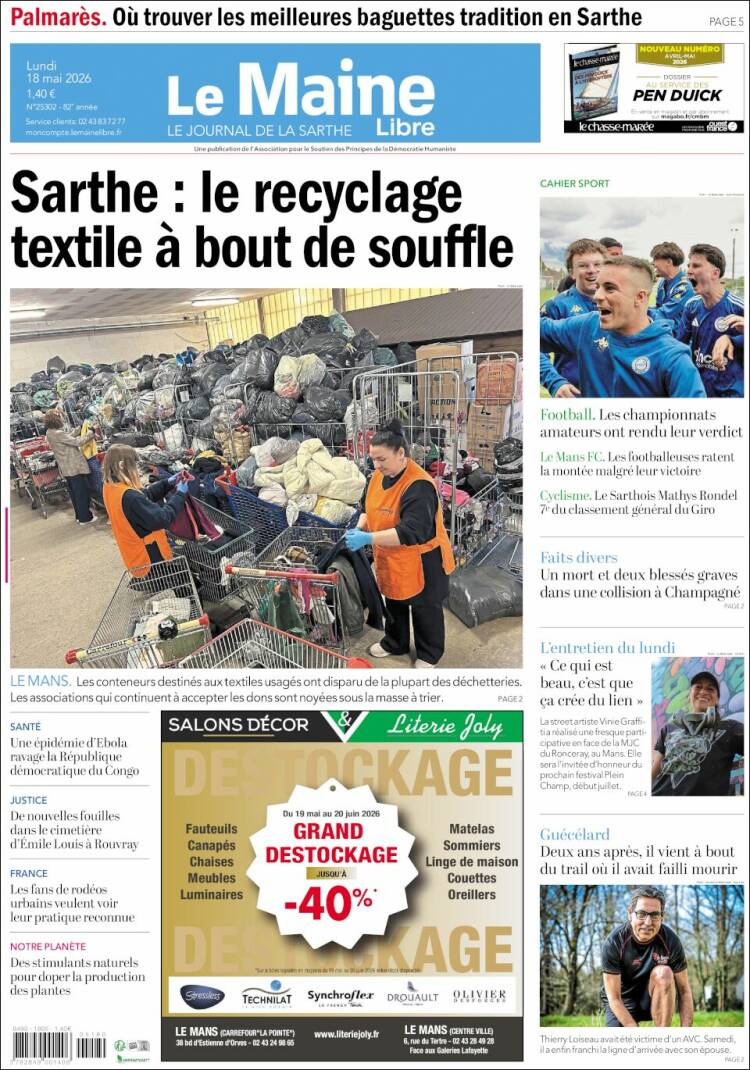 Portada de Le Maine Libre (Francia)