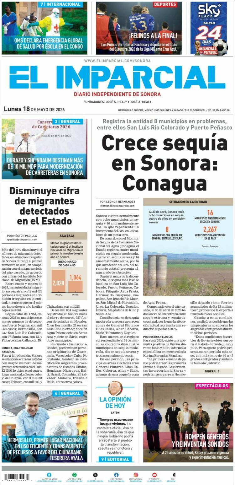 Portada de El Imparcial (México)