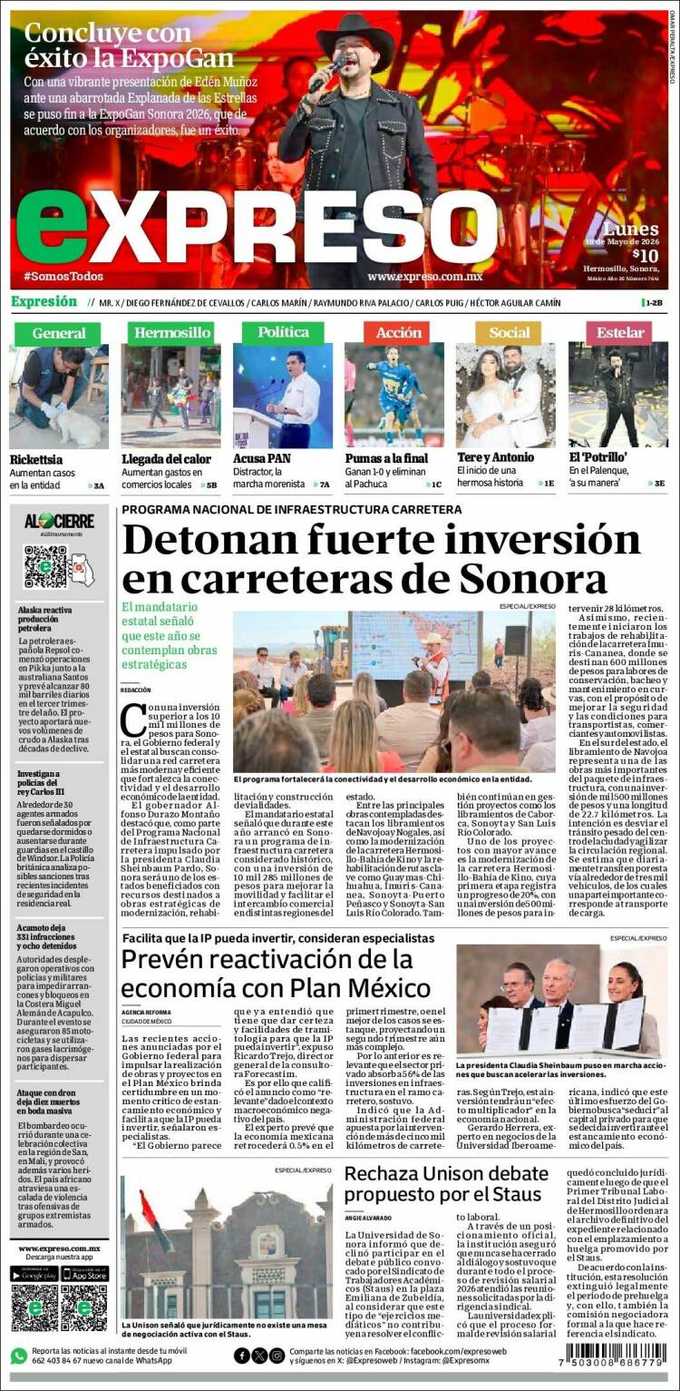Portada de Expreso (México)