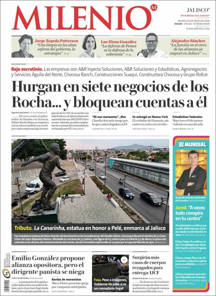 Portada de Milenio - Jalisco (México)