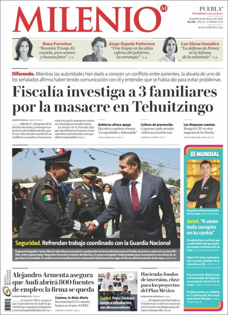Portada de Milenio de Puebla (México)