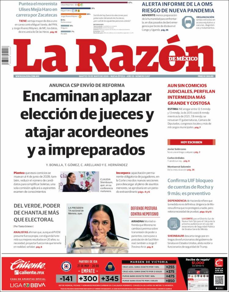 Portada de La Razón (México)