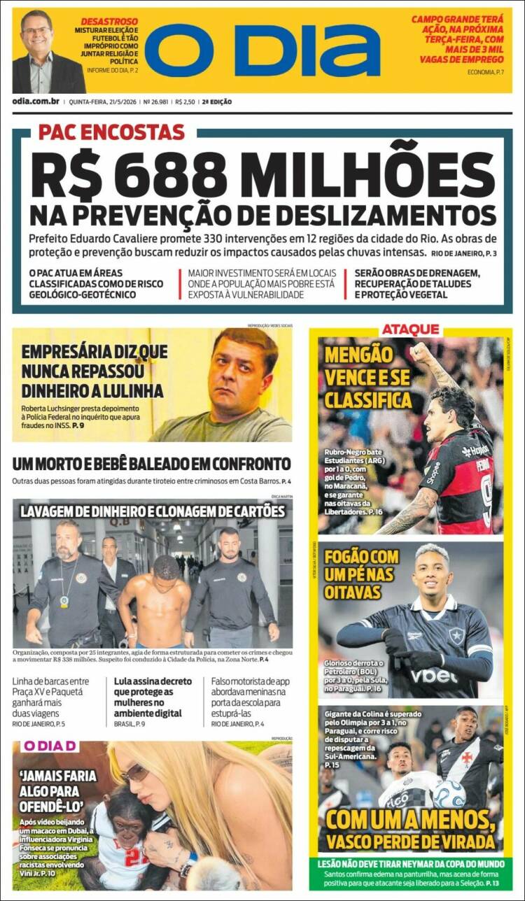 Portada de O Dia (Brasil)