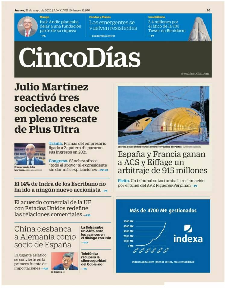 Portada de Cinco Días (España)
