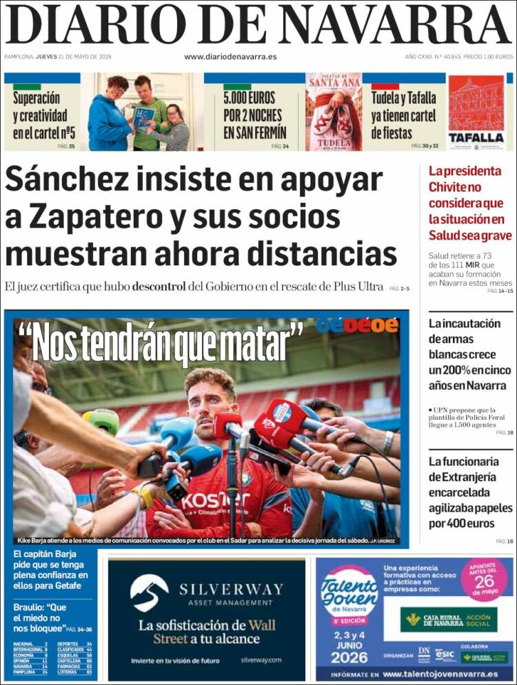 Portada de Diario de Navarra (España)