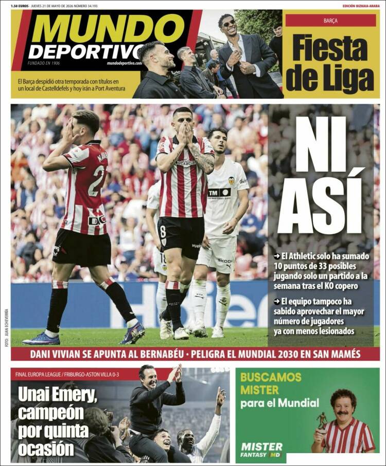 Portada de Mundo Deportivo Bizkaia (España)