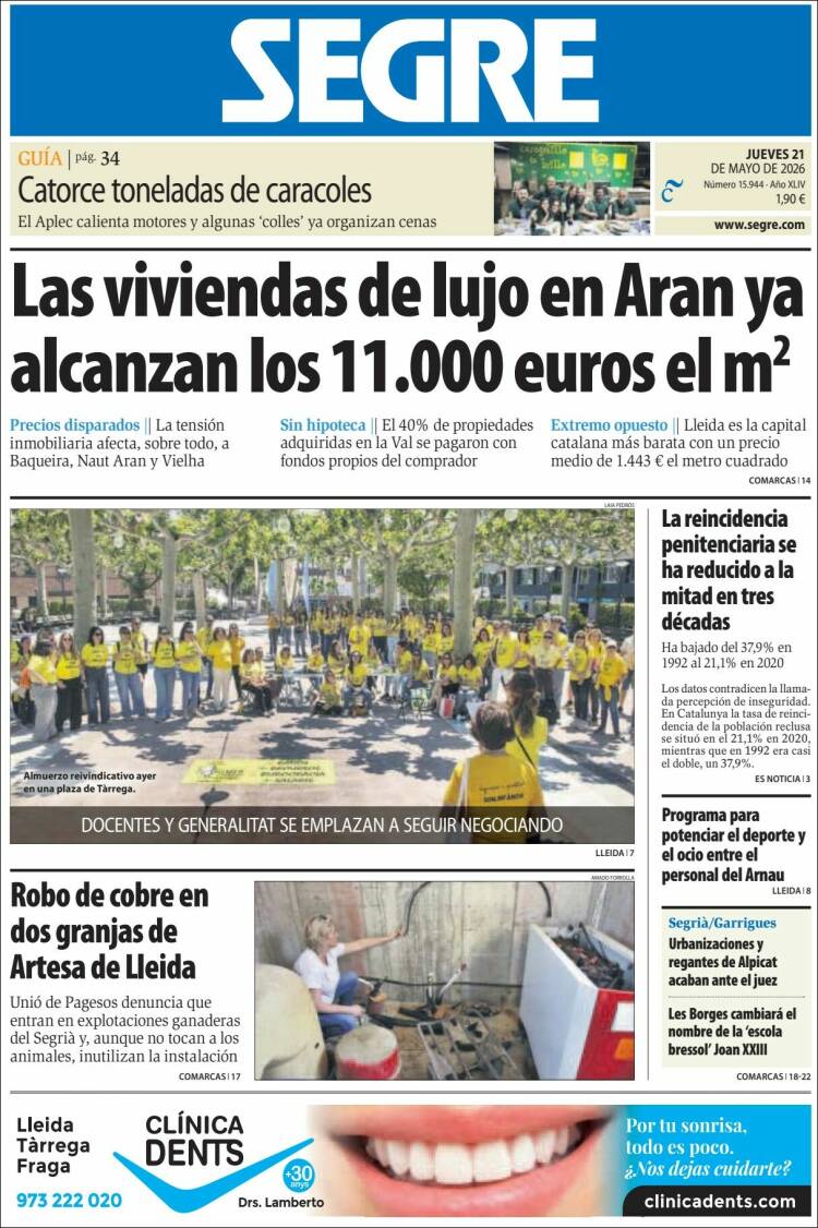 Portada de Segre (España)
