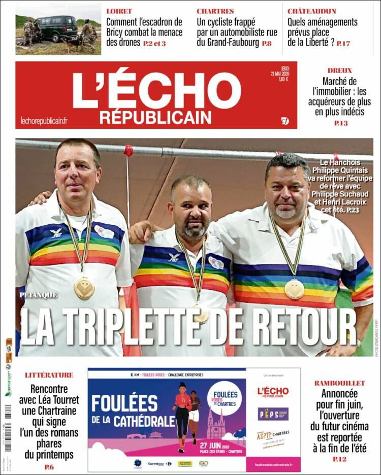 Portada de L'Echo Républicain (Francia)