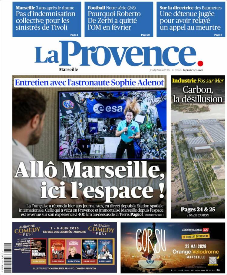 Portada de La Provence (Francia)