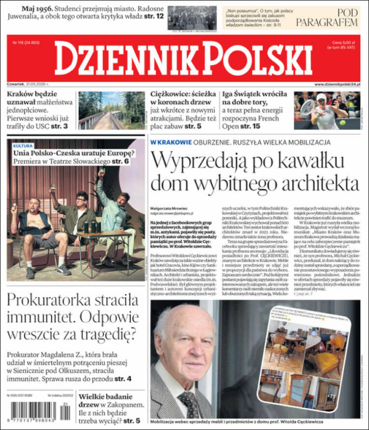Portada de Dziennik (Polonia)