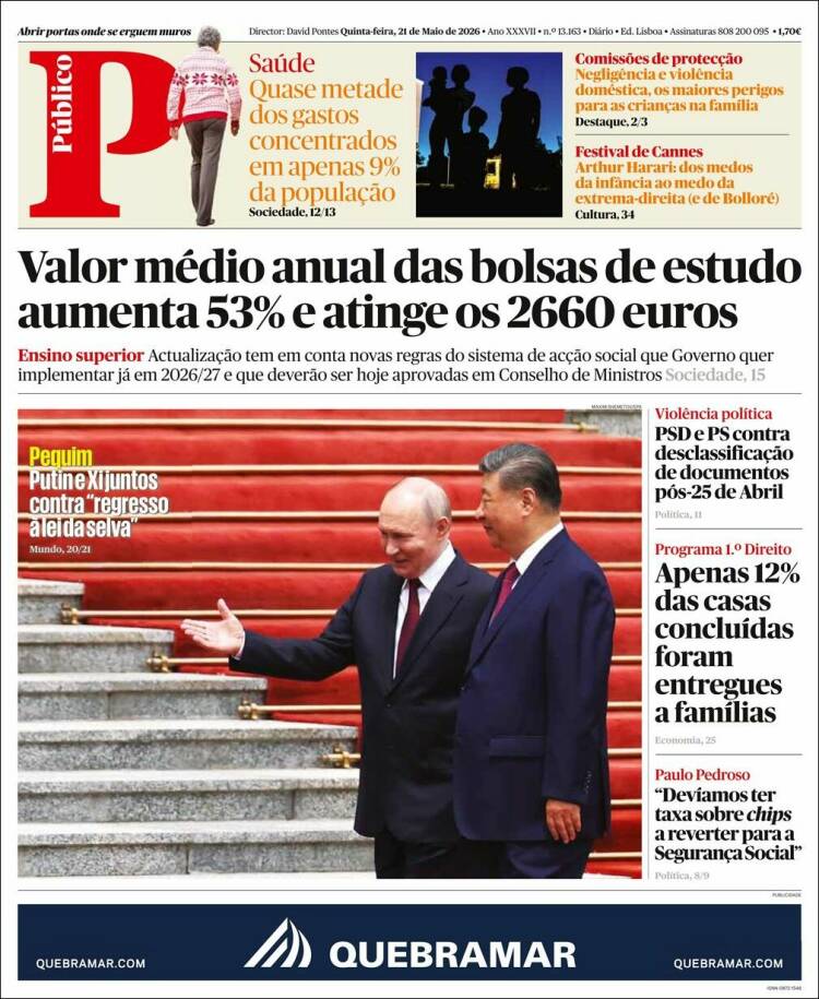 Portada de Público (Portugal)