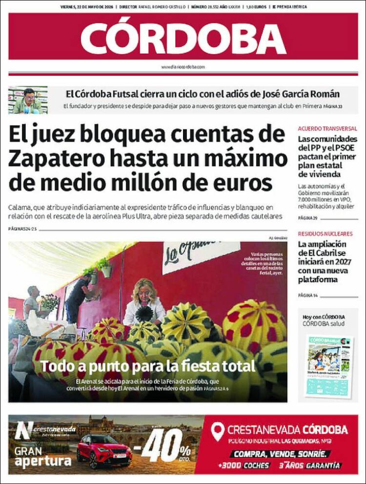 Portada de Diario de Córdoba (España)