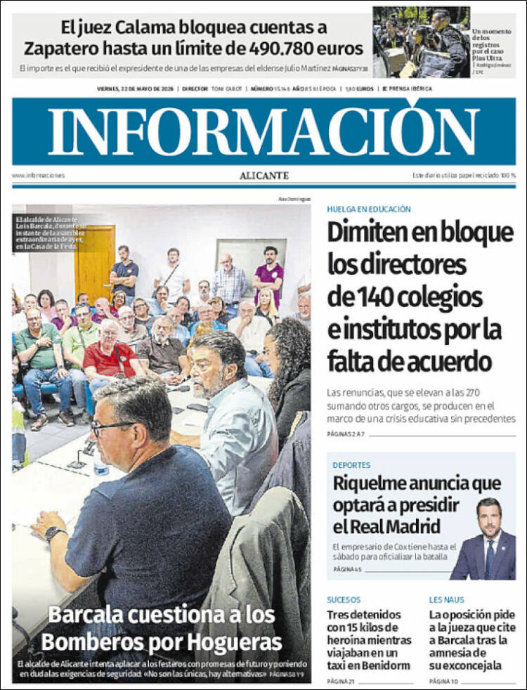 Portada de Diario Información (España)
