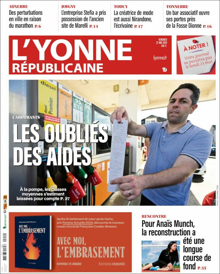 Portada de L'Yonne-Républicaine (Francia)