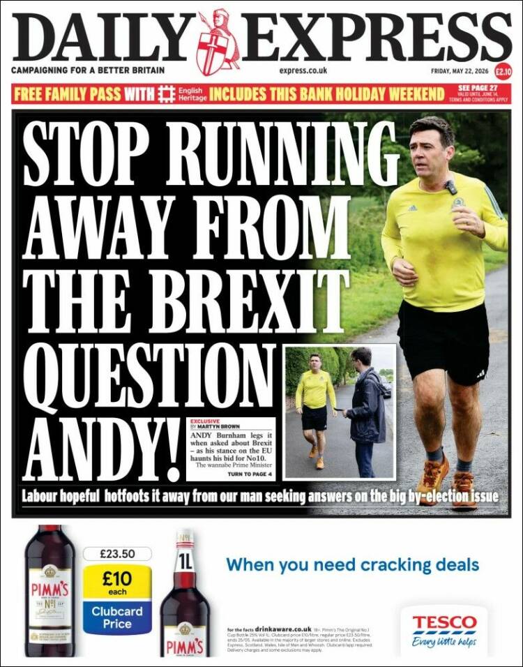 Portada de Daily Express (Reino Unido)