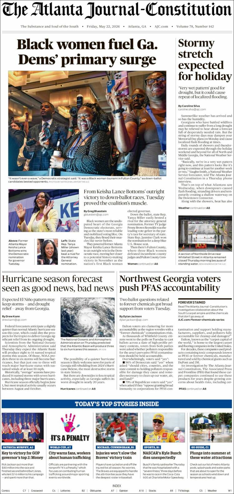 Portada de The Atlanta Journal-Constitution (USA)