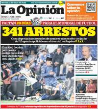 Portada de La Opinión (USA)