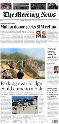 Portada de San Jose Mercury News (USA)