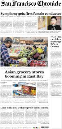 Portada de San Francisco Chronicle (USA)
