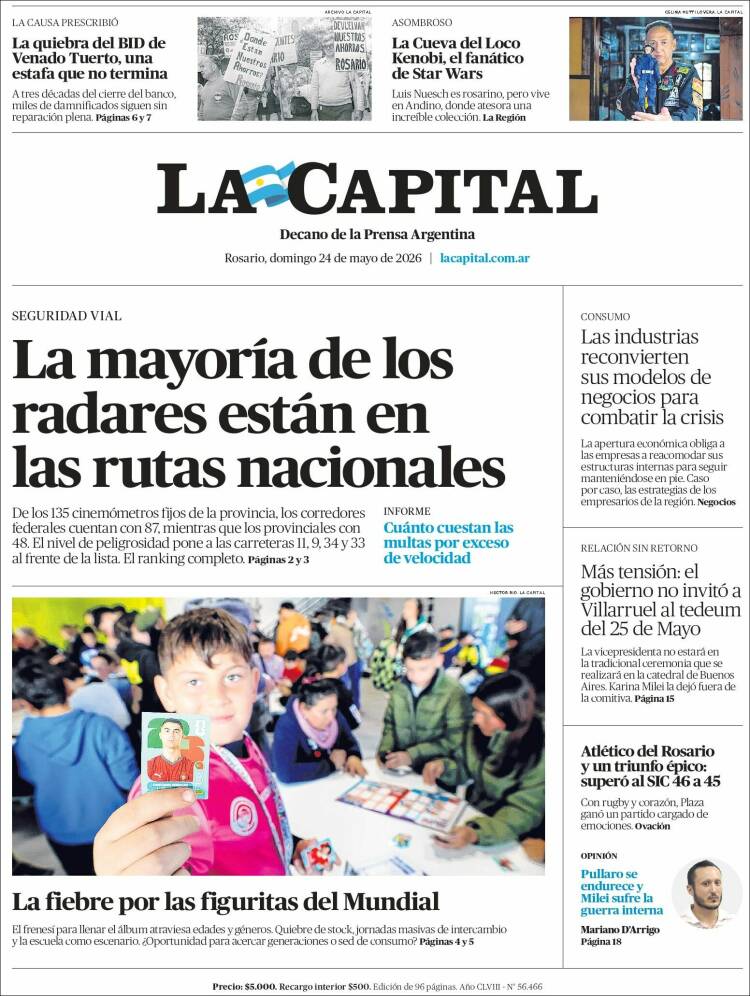 Portada de La Capital - Rosario (Argentina)