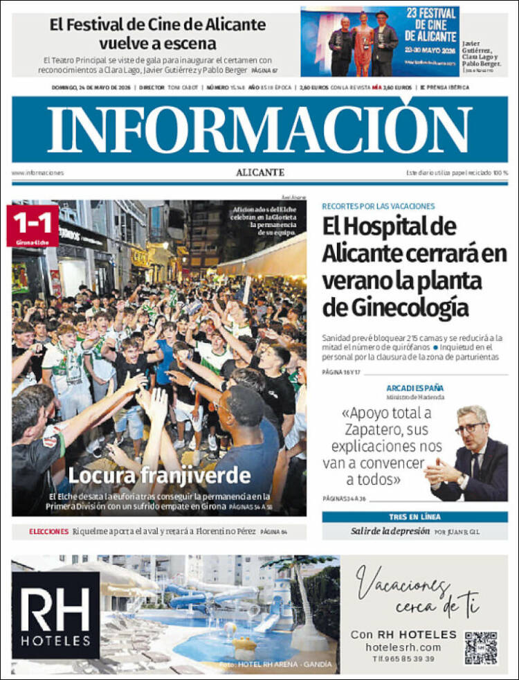 Portada de Diario Información (España)