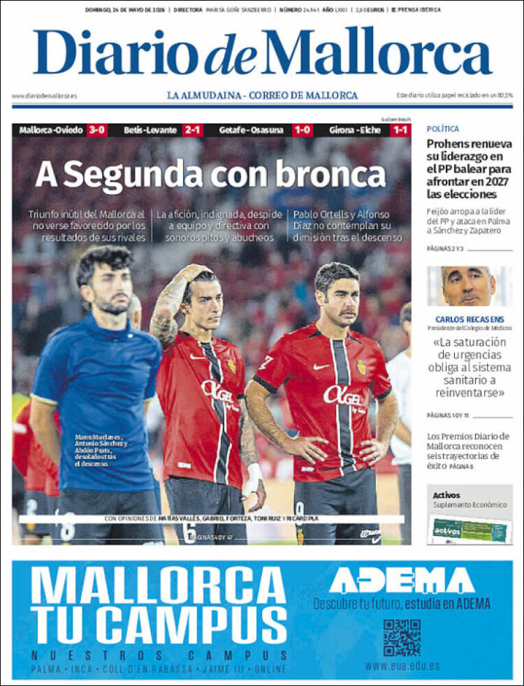 Portada de Diario de Mallorca (España)
