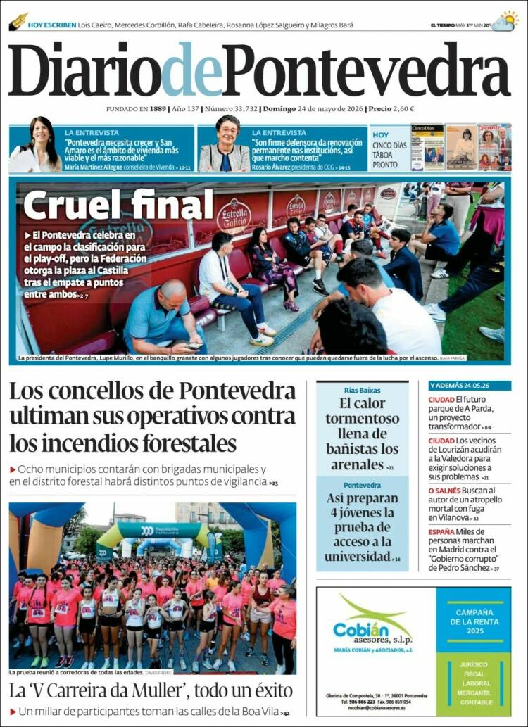Portada de Diario de Pontevedra (España)